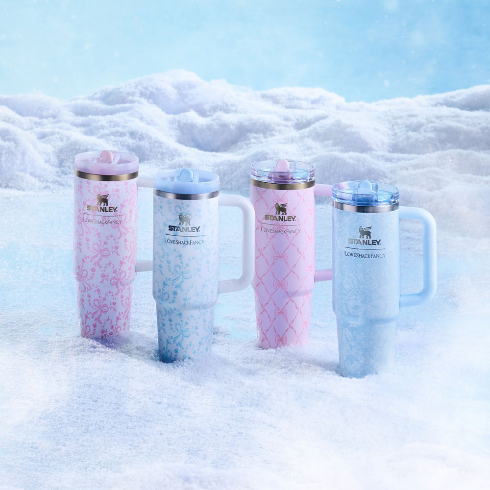 Stanley 1913 Stanley 1913 x LoveShackFancy Holiday Quencher® ProTour Flip Straw Tumbler 30 OZ in Toscana Toile Alpine Blue | View 4