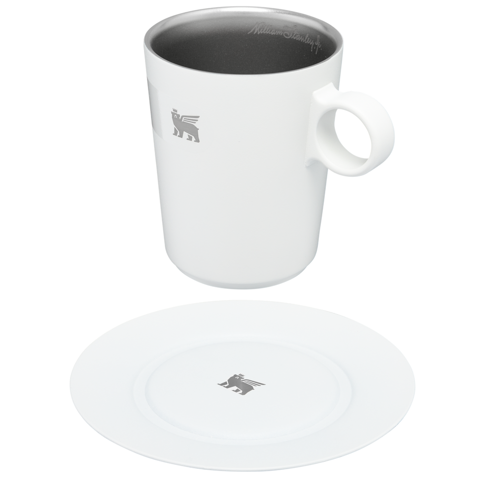 Stanley 1913 The DayBreak Café Latte Cup & Stillness Saucer 10.6 OZ in Pale Stone