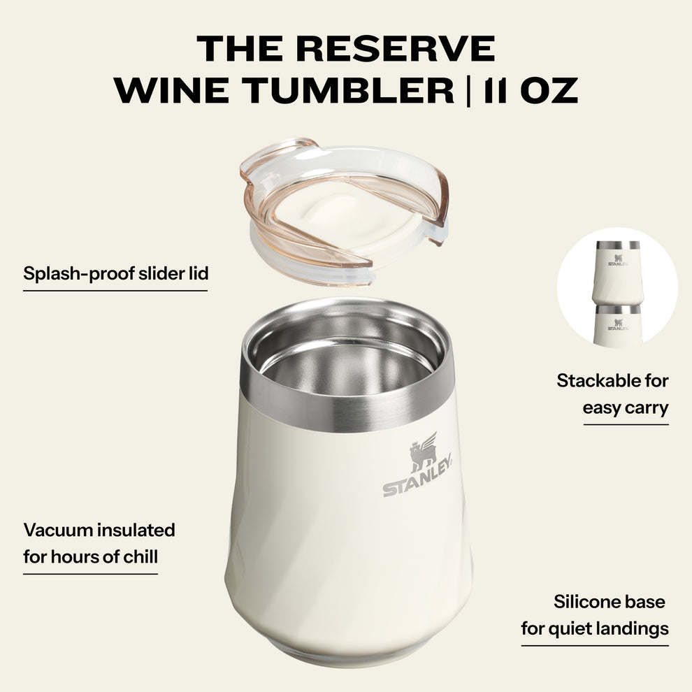 Stanley 1913 The Textured Reserve Wine Tumbler 11 OZ in Cream Gloss
