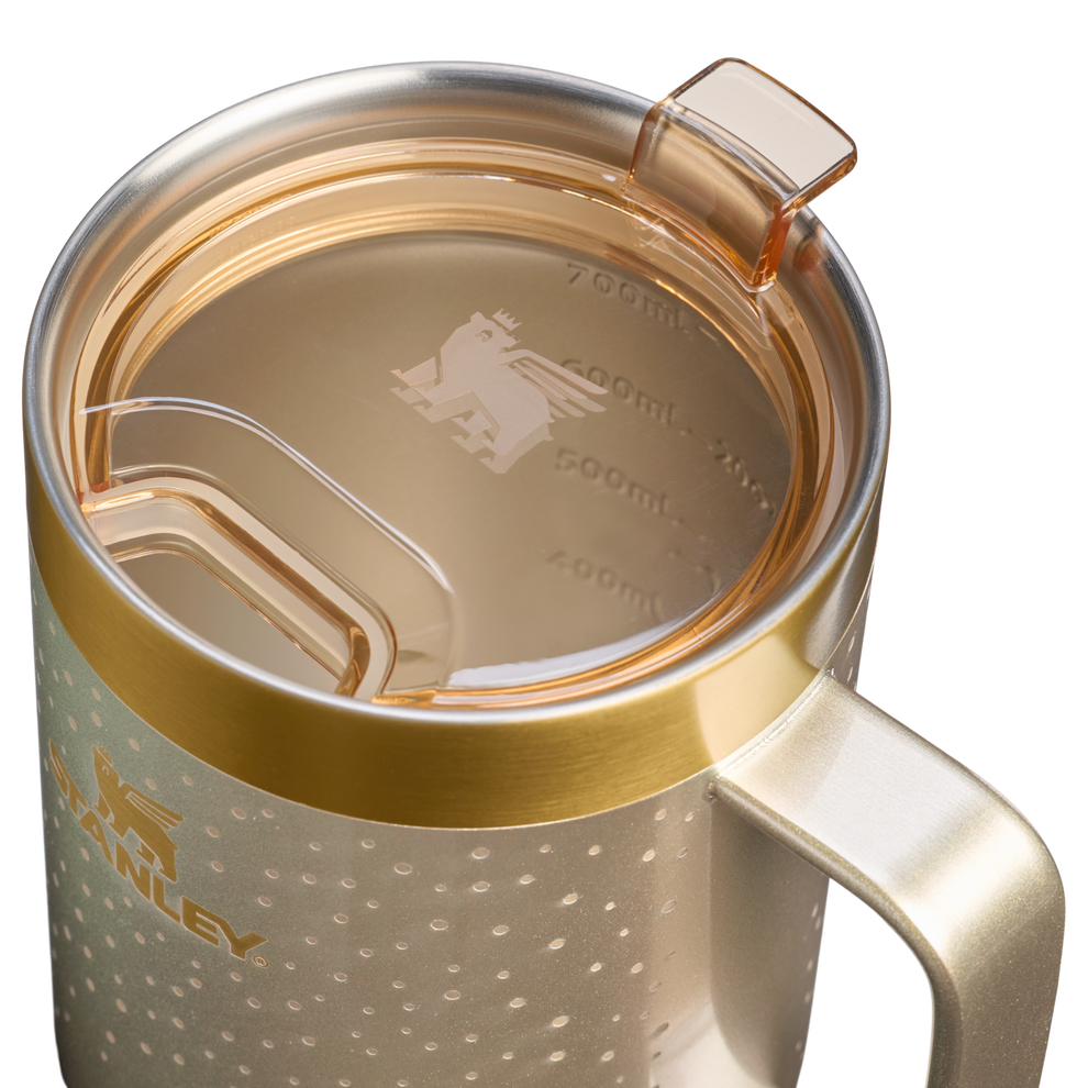 Stanley 1913 The Cheers & Cheer Everyday Suburban Mug 24 OZ in Prosecco Shimmer | Lid Detailed View