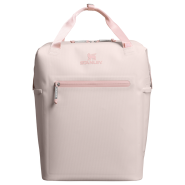 Stanley 1913 The All Day Madeleine Mini Cooler Backpack 20 Can 14 QT 13.2 L in Rose Quartz | Front Back View