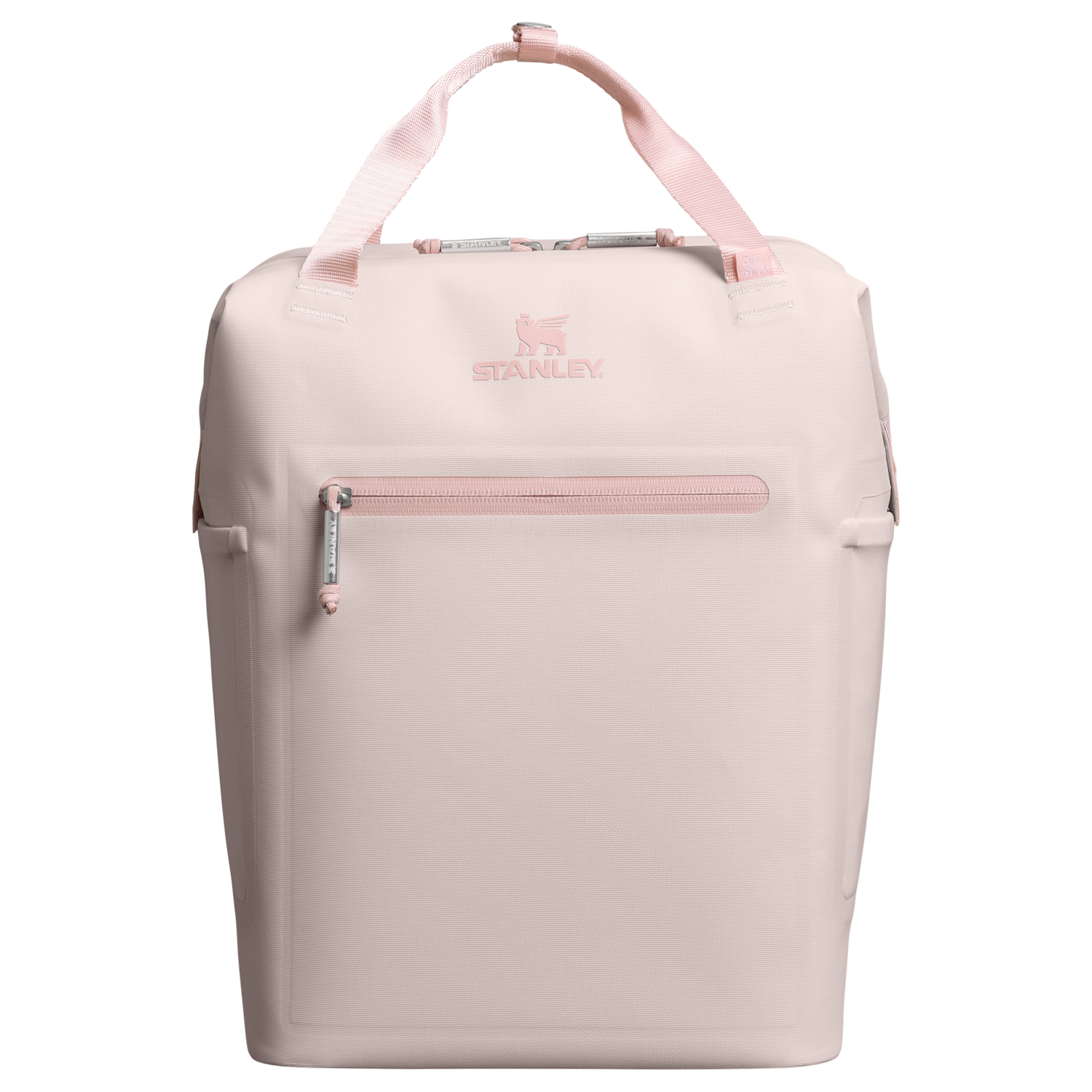 Stanley 1913 The All Day Madeleine Mini Cooler Backpack 20 Can 14 QT 13.2 L in Rose Quartz | Front Back View