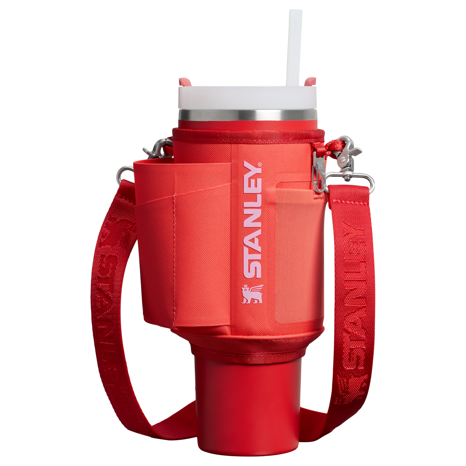 Stanley 1913 The All Day 40 OZ Quencher Carry-All in Hot Coral