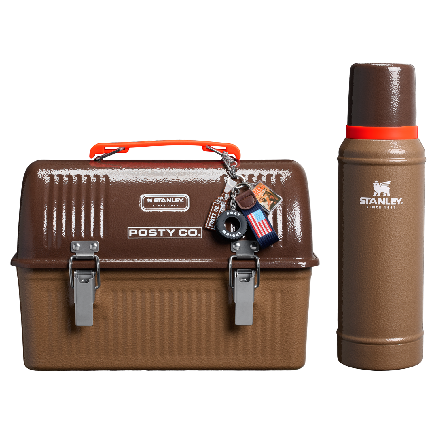 Stanley 1913 The Post Malone x Stanley Legendary Classic Bottle and Lunch Box Set in Post Malone Hammertone Coyote Brown | View 1