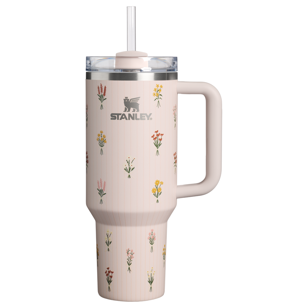 Stanley 1913 The Quencher H2.0 Flowstate™ Tumbler 40 OZ in Rose Quartz Bouquets