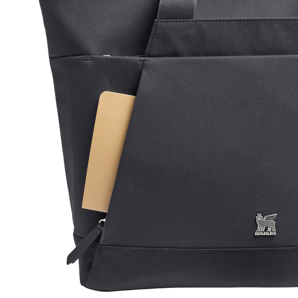 Stanley 1913 The Standby Tote  21.8 QT in Black | Front Pocket View