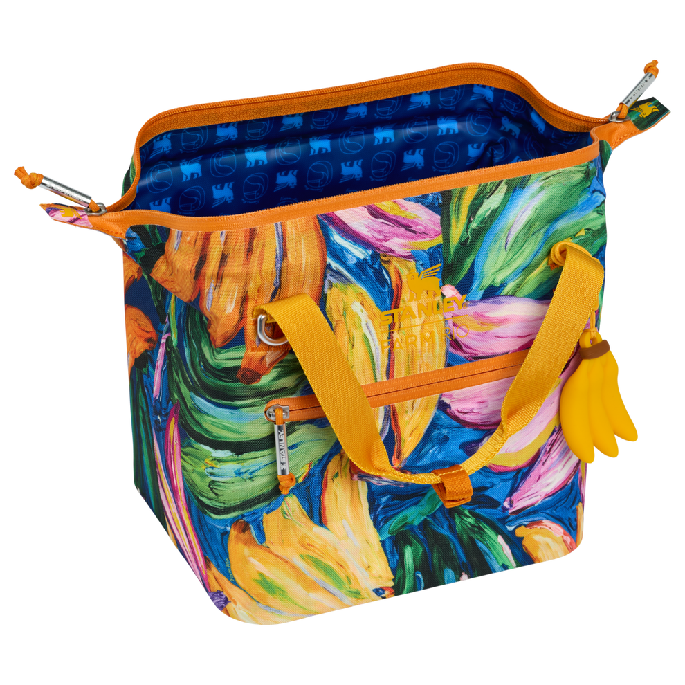 Stanley 1913 Stanley 1913 x FARM Rio All Day Julienne Mini Cooler 7.4 QT in Farm Rio Painted Bananas | Open View