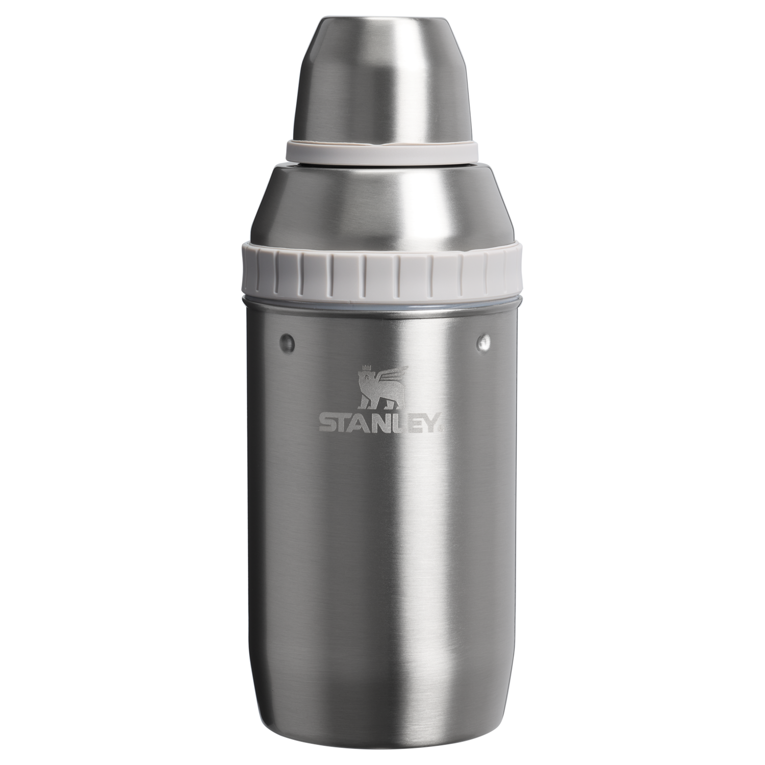 Stanley 1913 Adventure Happy Hour Cocktail Shaker Set in Stainless Steel Ash | Front View