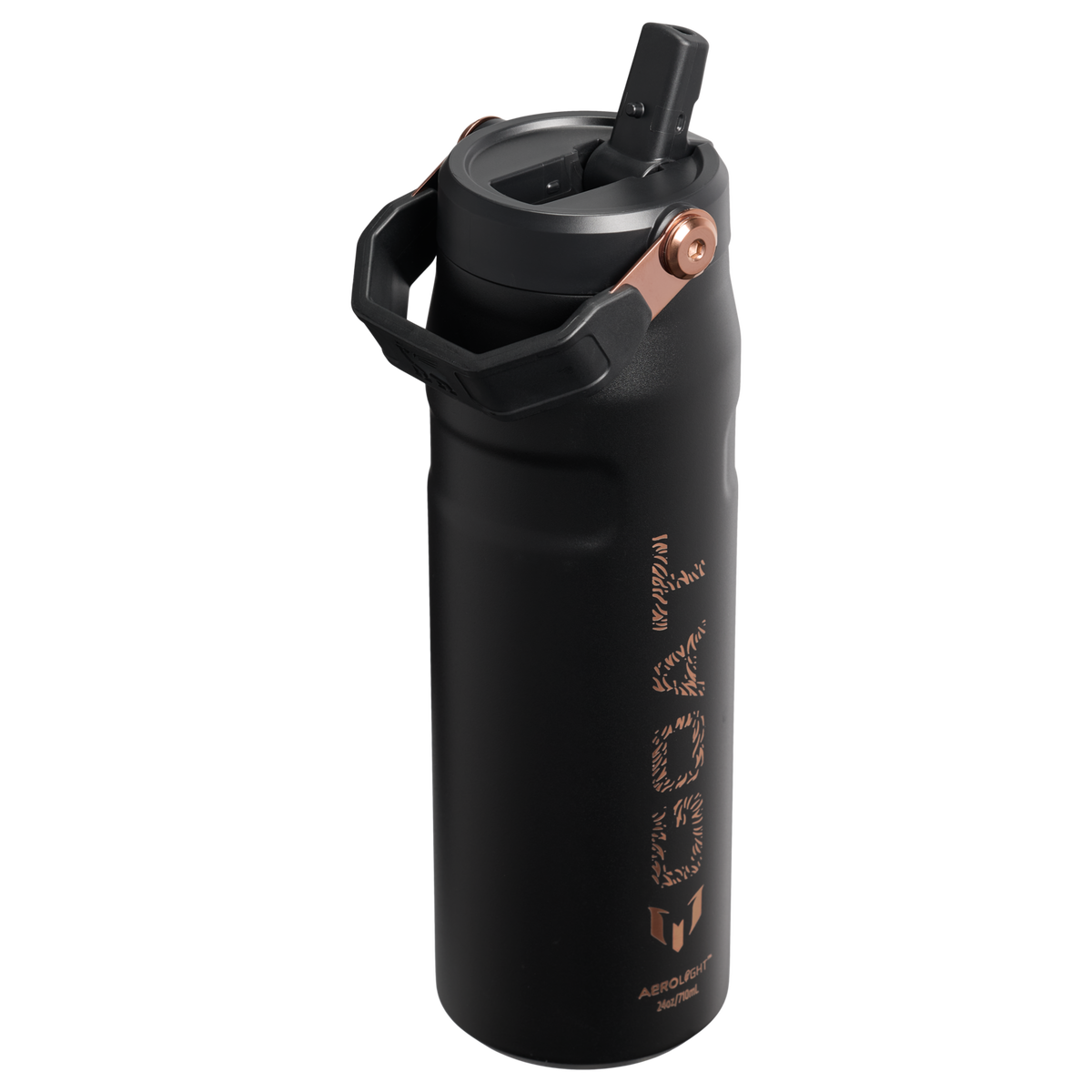 Stanley 1913 The Messi x Stanley IceFlow™ Flip Straw 2.0 Bottle 24 OZ in Messi GOAT Black