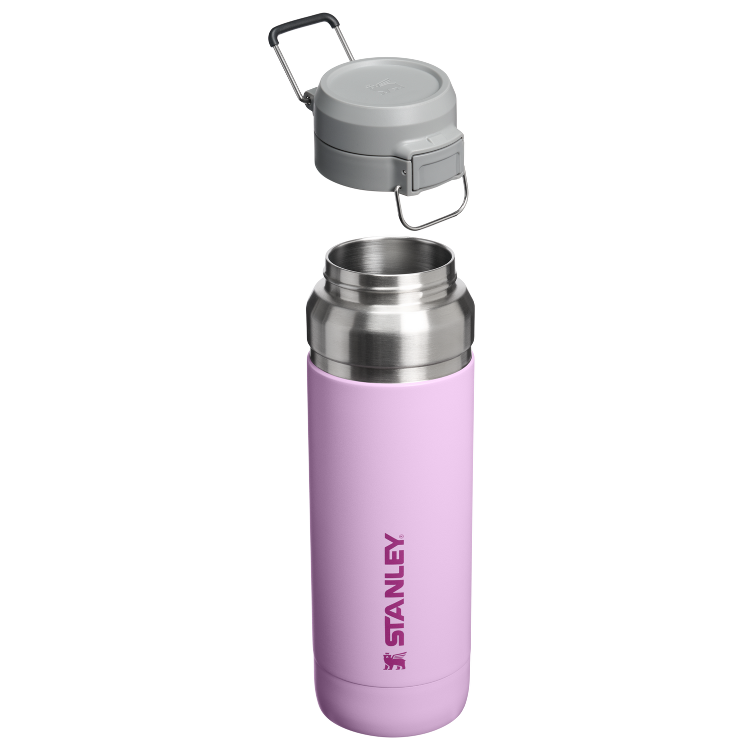 Stanley 1913 The Quick Flip Go Bottle 36 OZ in Soft Orchid | Cross Section Open View