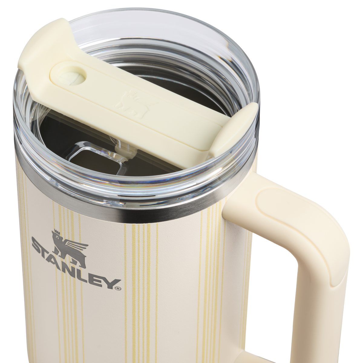Stanley 1913 The Quencher H2.0 Flowstate™ Tumbler 40 OZ in Cream Picnic Stripe | Lid Detailed View